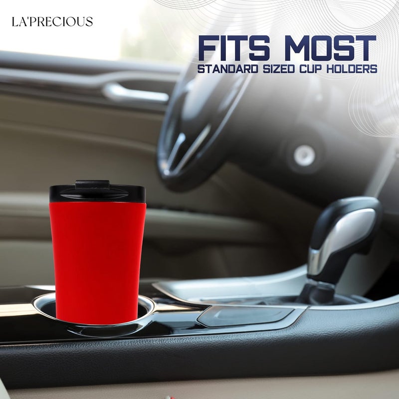 LA' PRECIOUS LA’ PRECIOUS Travel Coffee Mug 500 ml, Vacuum Insulated Stainless Steel Tumbler, Double Walled, Thermo Coffee Cup (FIRE RED) - Image 5