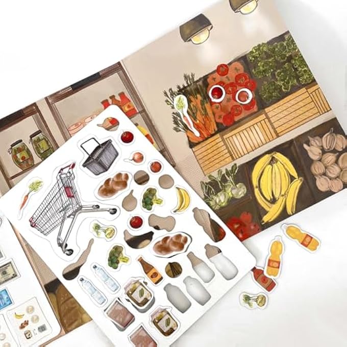 MAGBOOK  SHOPPING | MAGNETIC ACTIVITY BOOK FOR KIDS 3+ | STEM EDUCATIONAL TOY WITH 40 REUSABLE MAGNETS, 4 SCENE BOARDS & ACTIVITY SHEET | TRAVEL-FRIENDLY PRETEND PLAY - Image 4