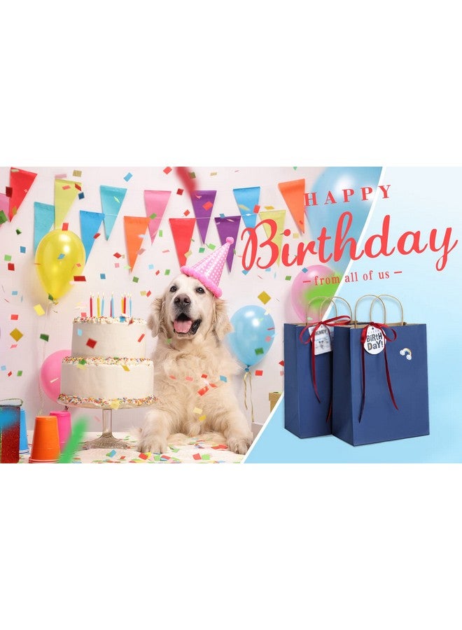 BagDream Navy Blue Gift Bags 8x4.25x10.5 100Pcs Paper Bags, Paper Gift Bags with Handles Bulk Paper Shopping Bags Kraft Bags Party Favor Bags Retail Merchandise Bags Sacks - Image 3