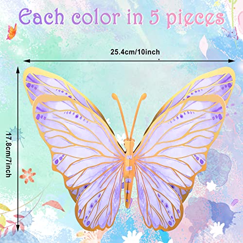 PerKoop 10 Pcs Large Butterfly Centerpieces for Tables Butterfly Party Decorations 3D Paper Table Toppers Centerpieces Wall Decor for Birthday Baby Shower Wedding Party Supplies Pink Purple - Image 5