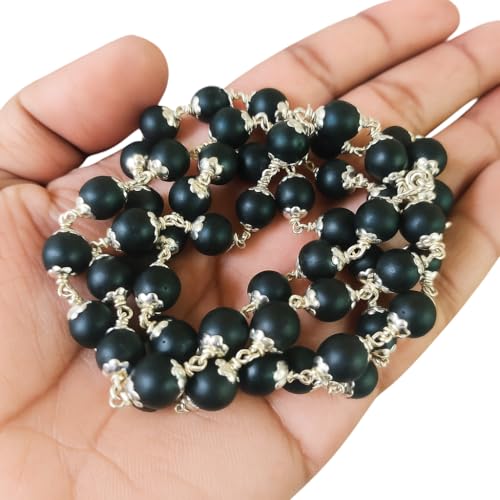 Dharmsaar Original Shaligram Mala with Silver Cap – Shaligram Shila Gandaki River Stone Japa Mala for Puja, Meditation & Astrology | Spiritual Mala for Men & Women - Image 5