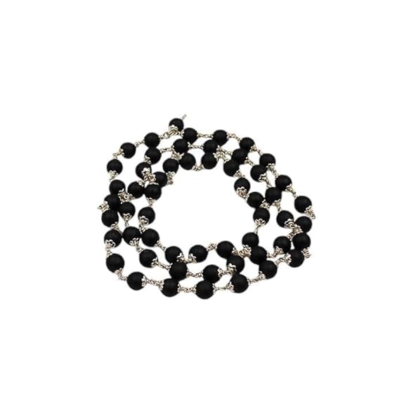 Dharmsaar Original Shaligram Mala with Silver Cap – Shaligram Shila Gandaki River Stone Japa Mala for Puja, Meditation & Astrology | Spiritual Mala for Men & Women - Image 1