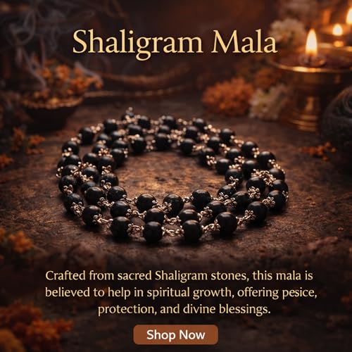 Dharmsaar Original Shaligram Mala with Silver Cap – Shaligram Shila Gandaki River Stone Japa Mala for Puja, Meditation & Astrology | Spiritual Mala for Men & Women - Image 3