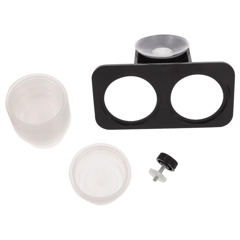 Double Compartment Reptile Food Bowl with Suction Cups Large Capacity Feeding Station for Geckos and Lizards - Image 2