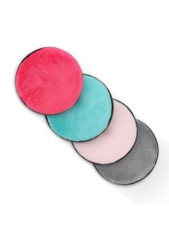 Wownect (Pack of 4) Reusable Makeup Remover Pads Washable Microfiber RemoverFacial Cleansing Puffs Ultra-SoftEco-FriendlyAll Skin TypesFacial Make Up Removal Wipes Machine Washable Cloth 