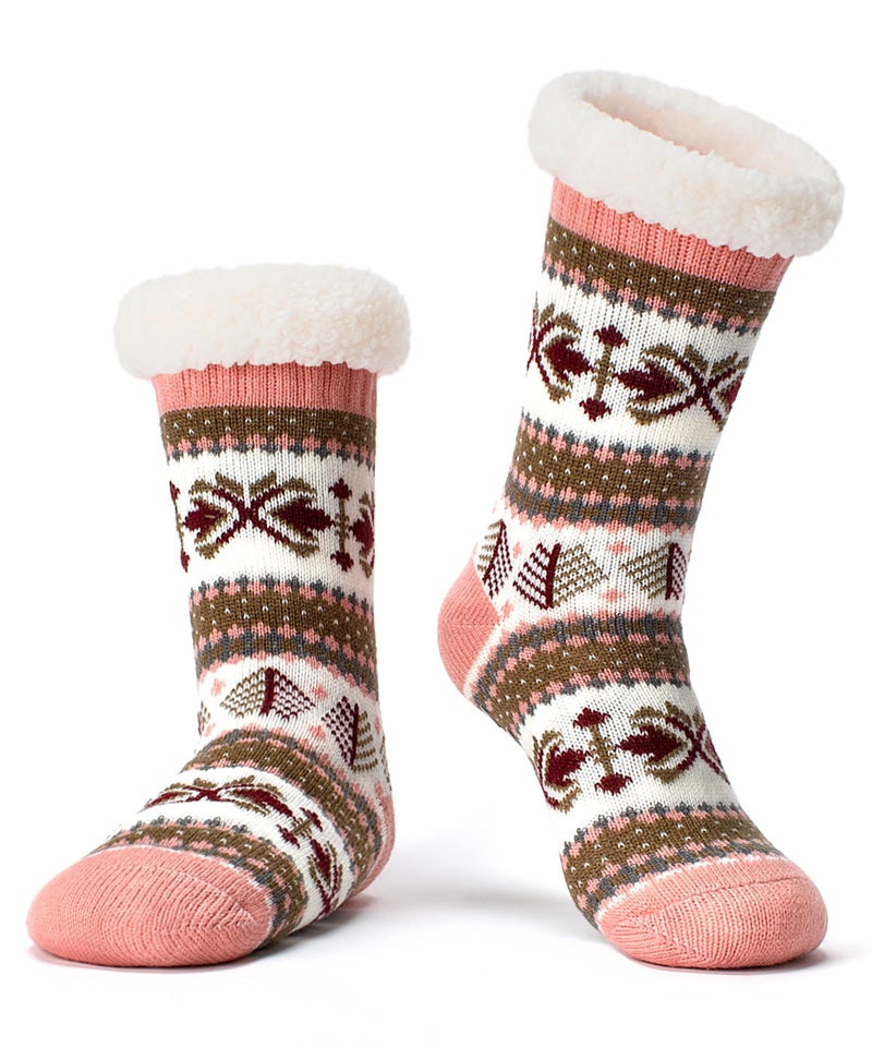 Cozylook Slipper Socks for Women Non-Slip Grippers Thermal Fuzzy Sherpa Socks Winter Warm Size S/M - Image 1