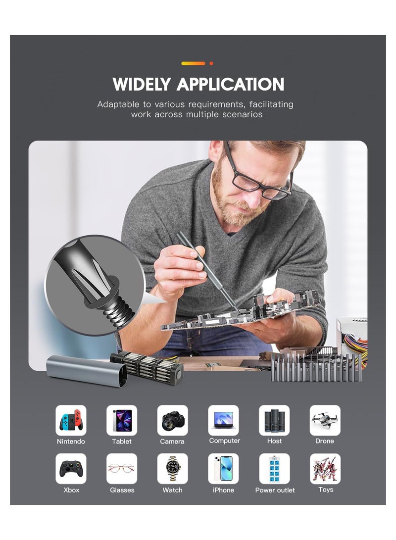 SYOSI Precision Screwdriver Set, 46-in-1 Small Electronic Repair Tool Kit with 42 Magnetic Bits, Torx, Star, and Specialty Bits for Laptop, MacBook, Phone, Xbox, Eyeglasses, and DIY Projects - Image 5