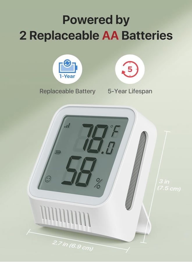 X-Sense WiFi Thermometer Indoor Hygrometer, Digital Temperature Sensor with App Control, Notification Alerts, Temperature Humidity for Bedroom, SBS50 Base Station Required (Not Included) - Image 2