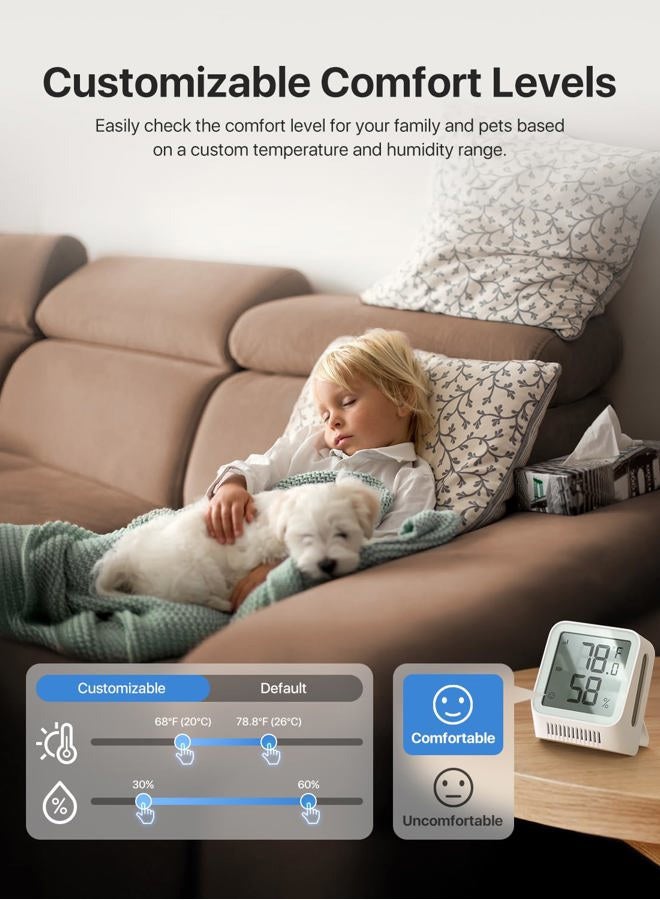 X-Sense WiFi Thermometer Indoor Hygrometer, Digital Temperature Sensor with App Control, Notification Alerts, Temperature Humidity for Bedroom, SBS50 Base Station Required (Not Included) - Image 5