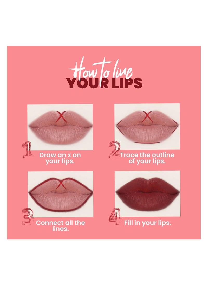 Mars - Matte Lip Liner Set of 10 | One Swipe Smooth Application | Long Lasting Lip Pencil | Multicolor (1.6g x 10) - Image 1