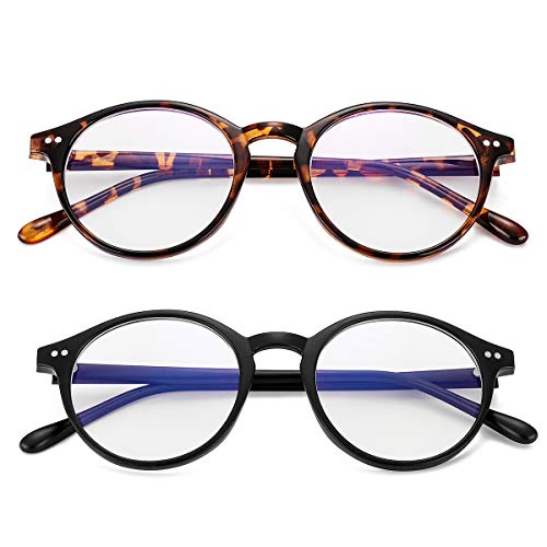 Gleyemor Blue Light Glasses for Men Women, Vintage Round Bluelight Blocking Computer Screen Protection Glasses (Tortoise+Matte Black) - Image 4