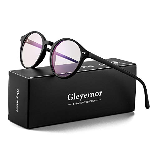 Gleyemor Blue Light Glasses for Men Women, Vintage Round Bluelight Blocking Computer Screen Protection Glasses (Tortoise+Matte Black) - Image 3
