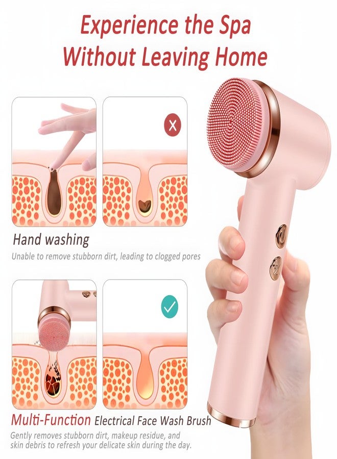DotPet 4 in 1 Facial Cleansing Brush, Multi-Function Electrical Face Wash Brush with 5 Speed Adjustable, IPX6 Waterproof Portable Face Scrubber for Deep Cleansing and Exfoliating - Image 2