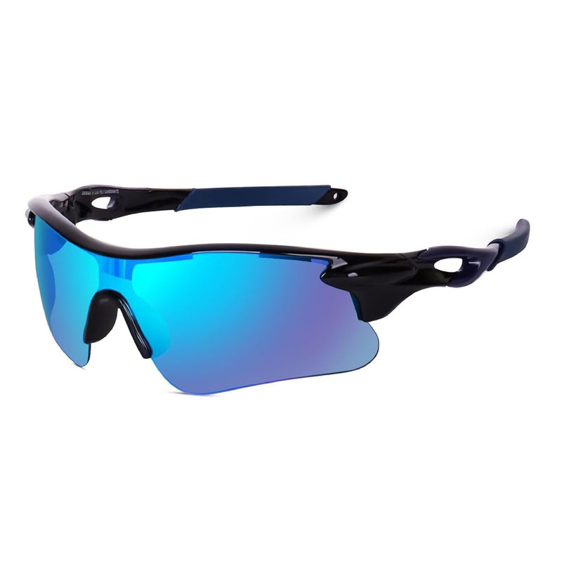 Dervin Non Polarized Oversized Sports Sunglasses for Men Women, Outdoor Cricket Cycling Hiking Fishing Sunglasses - Image 1
