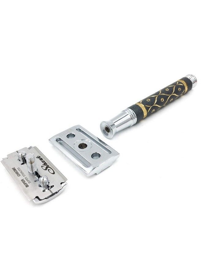 Parker Safety Razor Parker 65R Super Heavyweight Double Edge Safety Razor & 5 Premium Blades  - Image 4