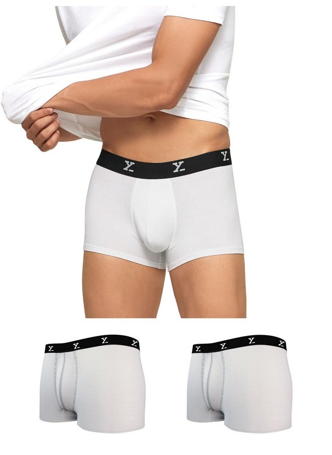 XYXX XYXX Men's Modal Stretch Trunks (Pack of 3) (XYTRNK_R2_3 White_M)  - Image 1