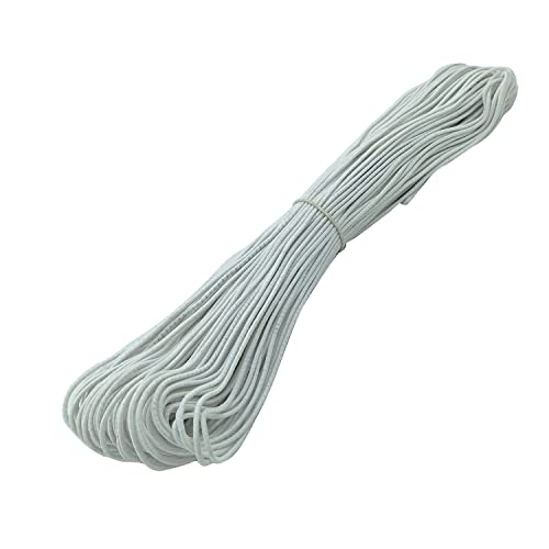 Aakriti 2mm Crafts Elastic Cord Stretchy String for Loop Button, Tagging, Wedding Card and Gift Wrapping, Bracelets, Necklaces, Beading and Masks Making (WHITE-ELASTIC-2MM-40 Meter) - Image 1
