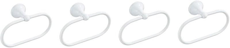 White 4 Pcs Towel Holder Set Modern Design Easy Install For Bathroom 21X13 Cm - Image 1