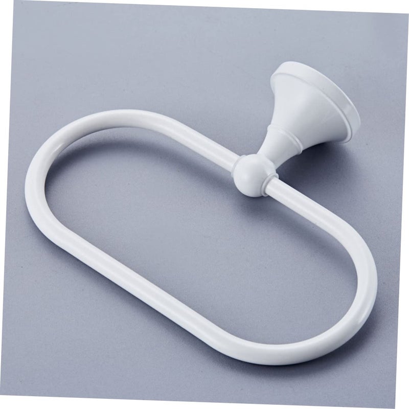 White 4 Pcs Towel Holder Set Modern Design Easy Install For Bathroom 21X13 Cm - Image 4