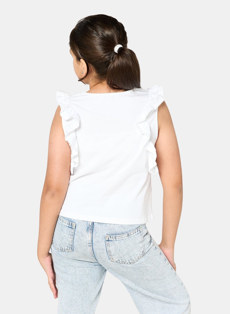 Panco Girls VACATION T-Shirt with Print Detail - Image 2