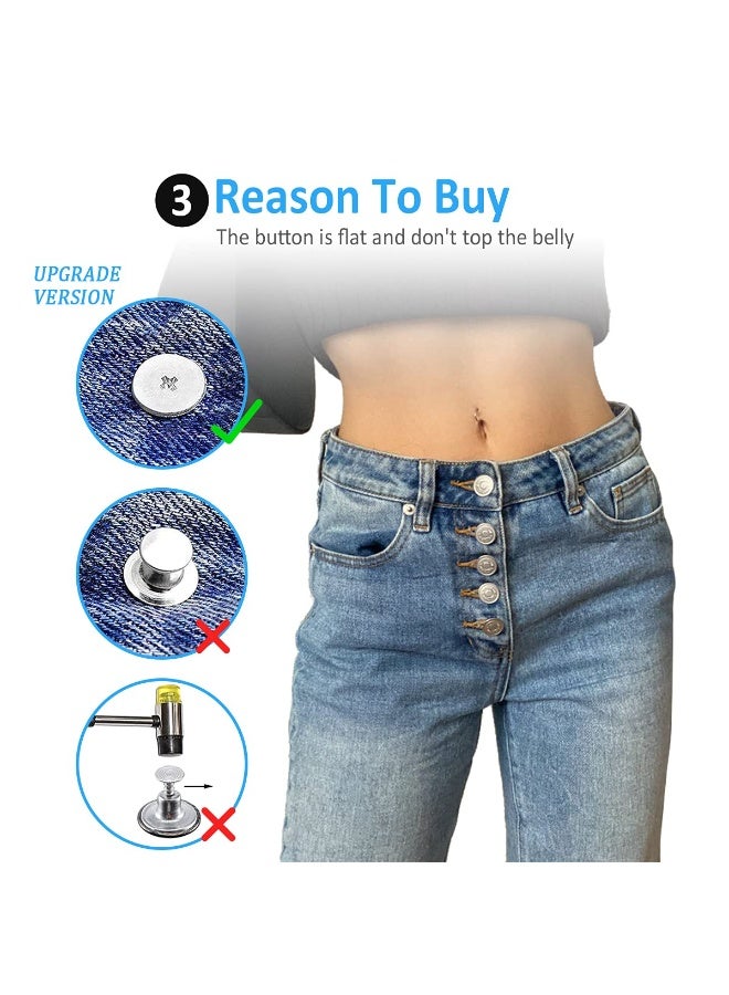 30 Sets 17mm Jeans Replacement Buttons Kit Metal Buttons With Rivets Storage Box Bronze Silver Copper - Image 3
