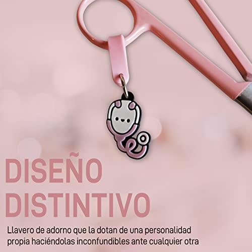 JJ LMS Nursing Scissors - Medical scissors- Blunt Tip Scissors - Stainless Steel - Design - Distinctive Keyring (Pink) - Image 5