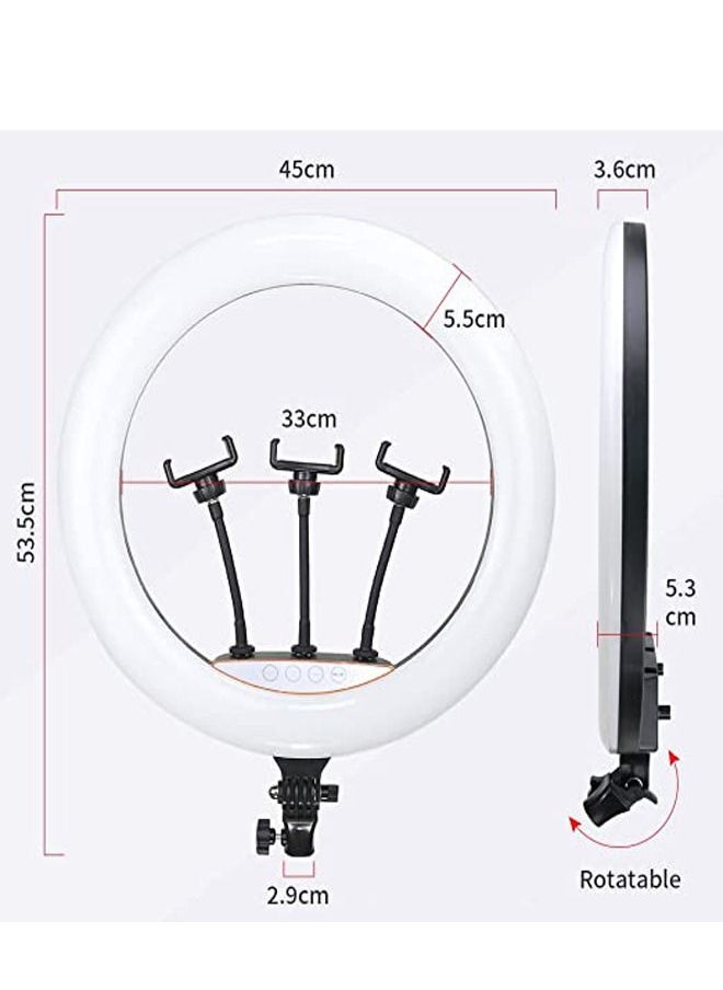PADOM - Padom 18-inch RGB Ring Light with Stand, 42W Dimmable Bi-Color 3200K-5600K CRI 95+ LED Ring Light with 0-360 Full Color, 9 Special Scenes Effect for Selfie/Makeup/Party/Vlog/YouTube Video Shooting - Image 1