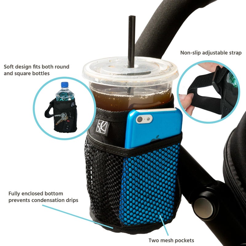 J.L. Childress Cup 'N Stuff Stroller Cup & Phone Holder - Accessories for Baby Strollers, Wheelchairs, Scooters, Walkers, Universal Fit for UPPAbaby, Doona, & More, Drink & Bottle Holder - Black - Image 2
