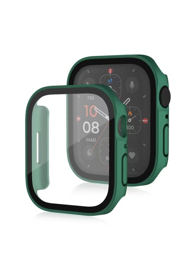 Loquat Suitable For Apple S10 Watch Case Iwatch8 9ultra Waterproof Protective Case Film Integrated Electroplated Waterproof Watch Case-Color:Green (matte)-Appearance Size:40mm  - Image 1