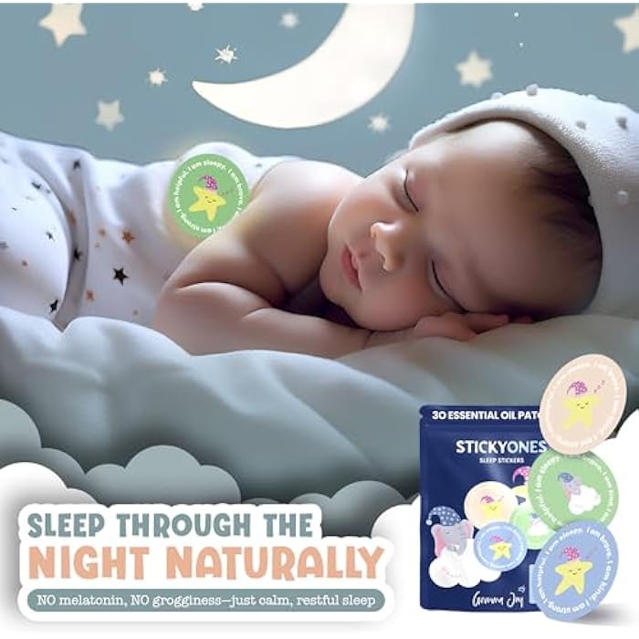 Gemma Joy StickyOnes Sleep Patches for Kids – Toddler Sleep Aid Stickers with Natural Sandalwood, Chamomile & Lavender – Melatonin-Free Sleepy Stickers for Kids, Sticks to Clothes All Night (30 Pack) - Image 4