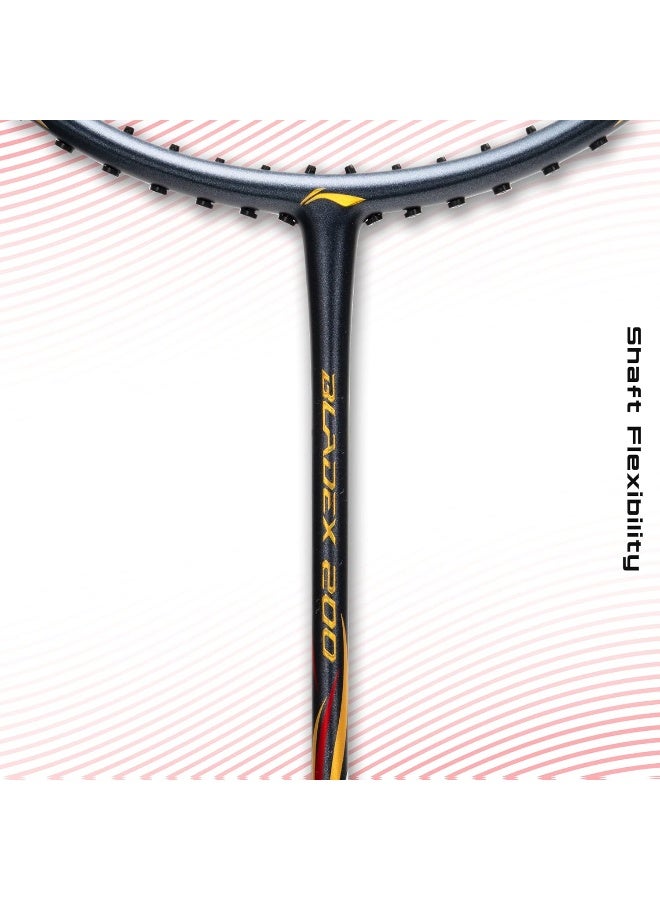 Li-Ning راكت بادل لي-نينغ بليد إكس 200R من ألياف الكربون (فحم/أحمر) مع غطاء كامل مجاني - Image 5