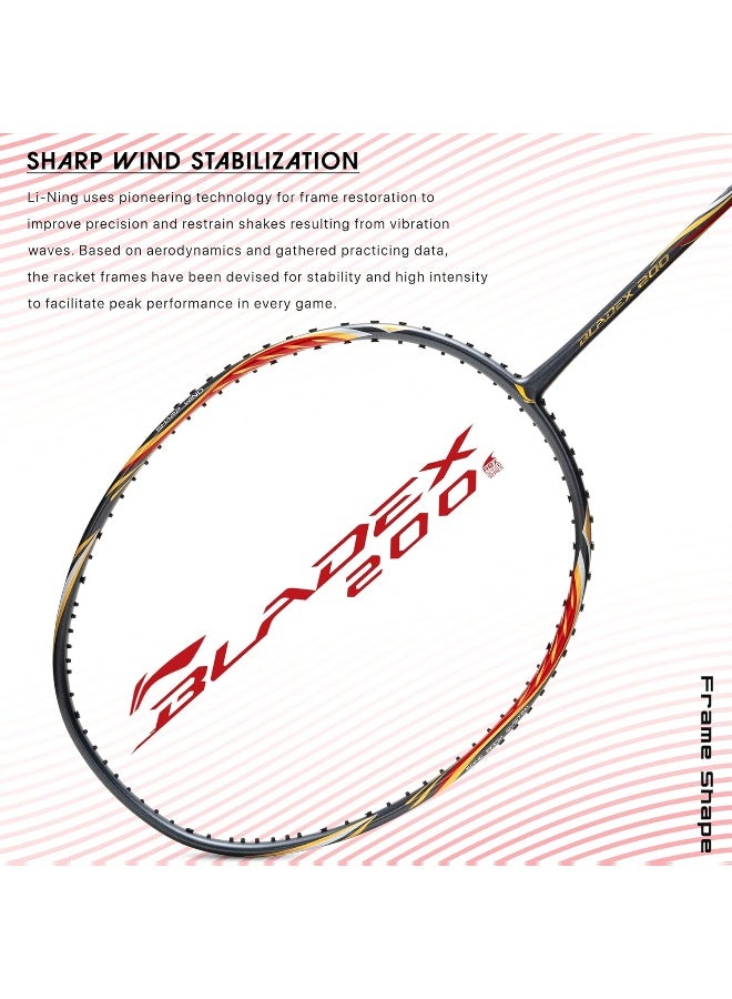 Li-Ning راكت بادل لي-نينغ بليد إكس 200R من ألياف الكربون (فحم/أحمر) مع غطاء كامل مجاني - Image 2