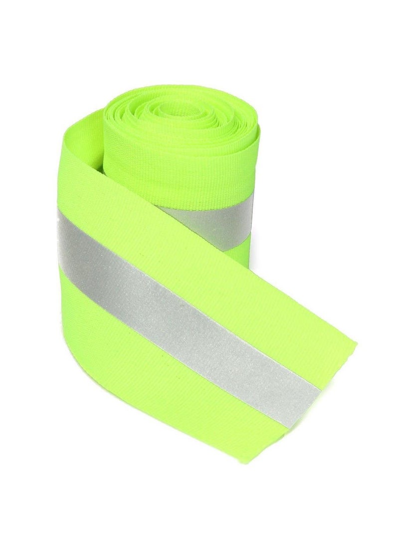 Generic Imported Silver Reflective Tape Safty Strip Sew on Lime Green Synth Fabric 3 Meters  - Image 3
