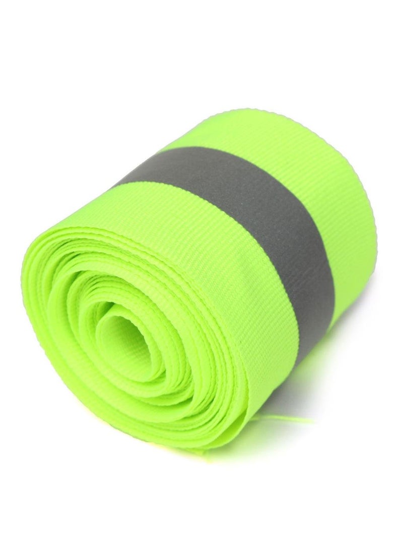 Generic Imported Silver Reflective Tape Safty Strip Sew on Lime Green Synth Fabric 3 Meters  - Image 4