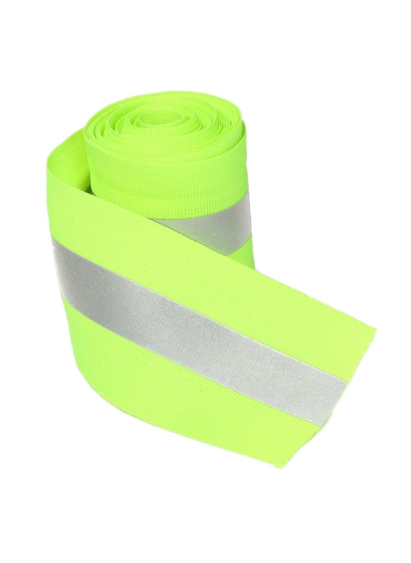 Generic Imported Silver Reflective Tape Safty Strip Sew on Lime Green Synth Fabric 3 Meters  - Image 5