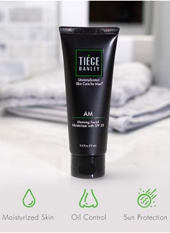 tiege hanley Tiege Hanley Mens Face Moisturizer, Morning Facial Moisturizer with SPF 20 - Men's Face & Skin Care Cream for Long-Lasting Hydration - Promotes Even...  - Image 4