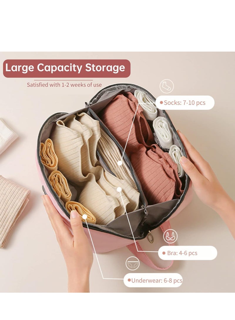Women Travel Storage Bag, Underwear Bra Organizer Bag, Multifunctional Clothes Bra Socks Divider Organizer Pouch, Portable Bra Lingerie Storage Pouch with Liner, for Underwear Socks Cosmetic - Image 4