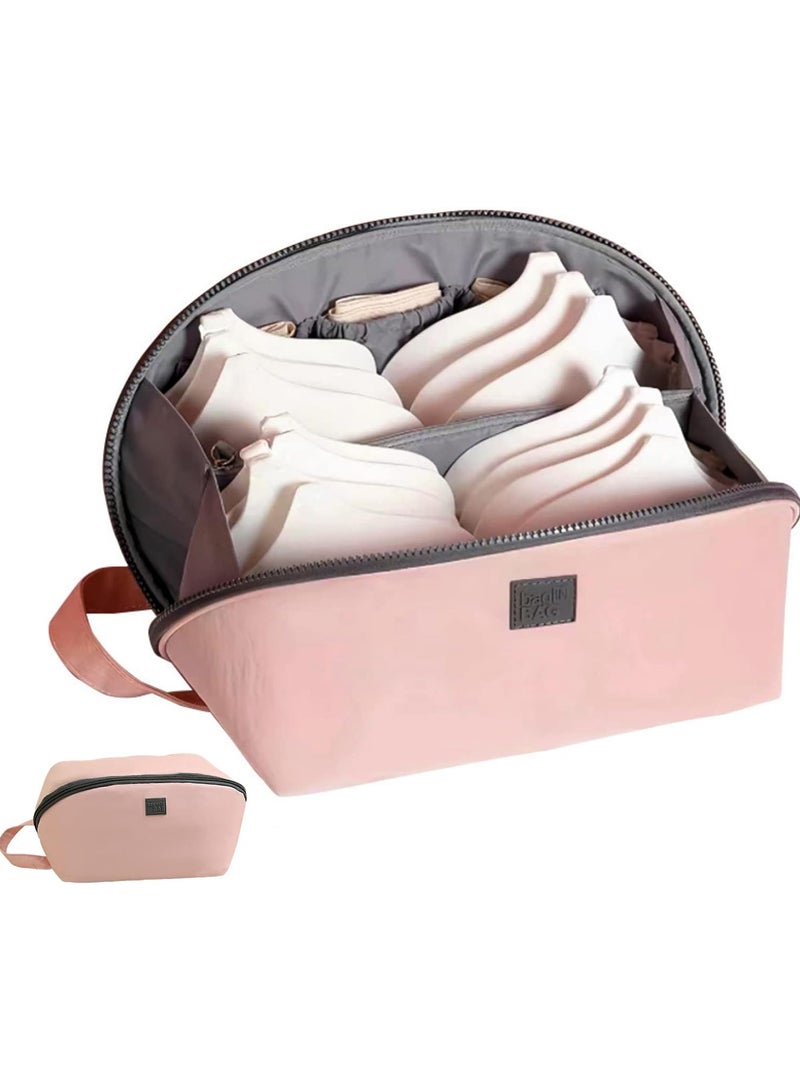 Women Travel Storage Bag, Underwear Bra Organizer Bag, Multifunctional Clothes Bra Socks Divider Organizer Pouch, Portable Bra Lingerie Storage Pouch with Liner, for Underwear Socks Cosmetic - Image 1