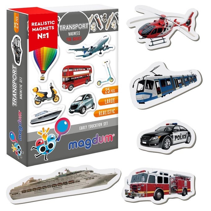 25 FRIDGE MAGNETS FOR TODDLERS TRANSPORT KIDS MAGNETS FOR FRIDGE MAGNETIC VEHICLES TODDLER MAGNET FOR REFRIGERATOR SAFE MAGNET FOR KIDS EDUCATIONAL LEARNING TOYS TO PRESCHOOL BABY GIFT
