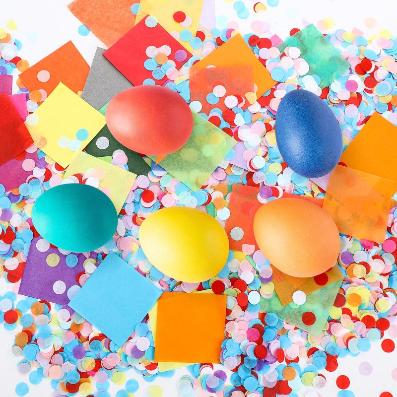 Geyoga Easter Confetti Eggs Cascarones Making Kit-0.44lb Colorful Confetti, 1200pcs Tissue Paper 30 Colors and a Liquid Glue for Easter Party Game Fiesta Week Cinco De Mayo Family DIY - Image 5