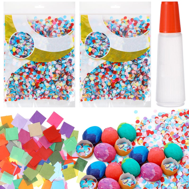 Geyoga Easter Confetti Eggs Cascarones Making Kit-0.44lb Colorful Confetti, 1200pcs Tissue Paper 30 Colors and a Liquid Glue for Easter Party Game Fiesta Week Cinco De Mayo Family DIY - Image 1