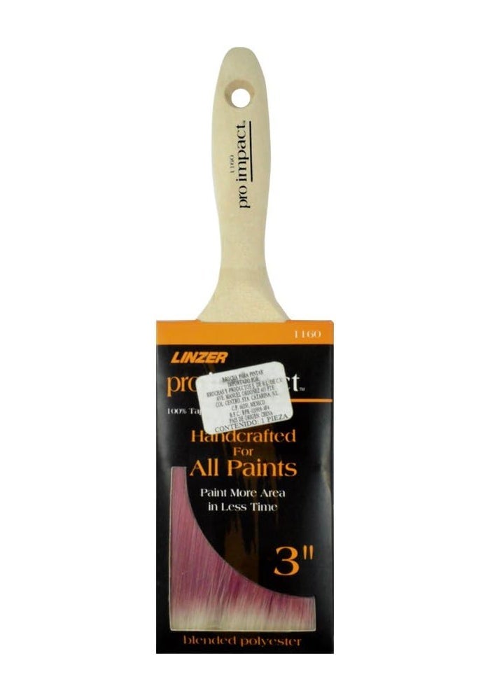 Linzer Pro Impact 1160 Varnish and Wall Paint Brush, 3-Inch Width, Chiseled Polyester Blend - Image 2
