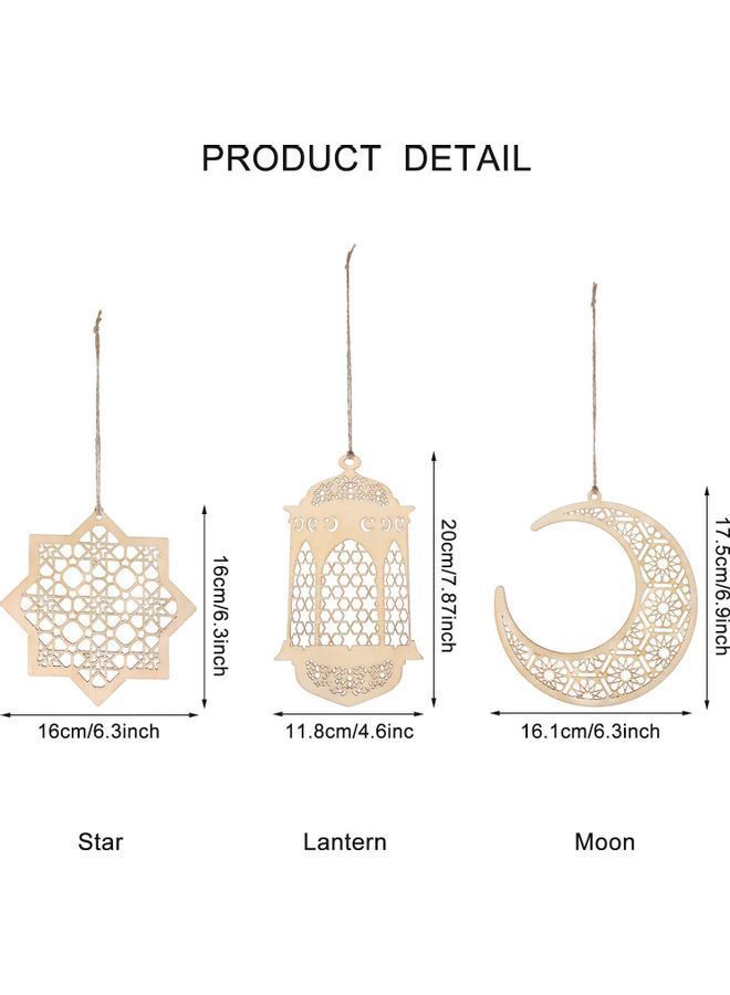 Y&D 12-Piece Eid Mubarak Ornament Set Gold - Image 2