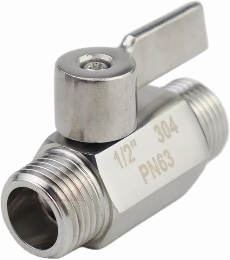 1 4 Inch 304 Stainless Steel Mini Ball Valve Male X Male Thread For Water Oil Acid - Image 4