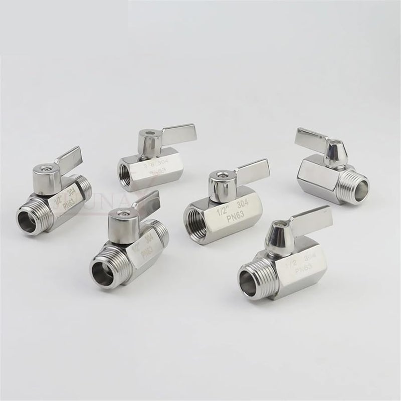 1 4 Inch 304 Stainless Steel Mini Ball Valve Male X Male Thread For Water Oil Acid - Image 3