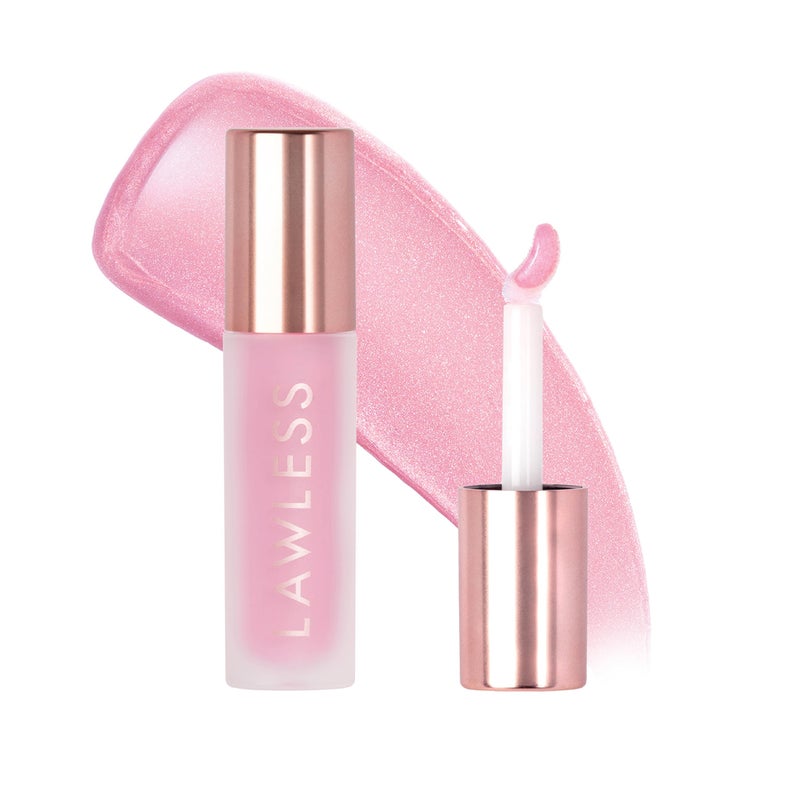 Lawless Forget the Filler Lip Plumping Line Smoothing Gloss - Strawberry Shortcake - Premium Volumizing Lip Gloss with Natural Ingredients Designed to Plump, Firm, and Hydrate Lips 0.11 oz - Image 1