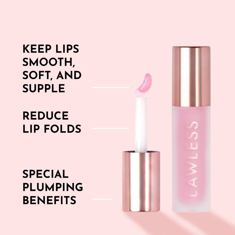 Lawless Forget the Filler Lip Plumping Line Smoothing Gloss - Strawberry Shortcake - Premium Volumizing Lip Gloss with Natural Ingredients Designed to Plump, Firm, and Hydrate Lips 0.11 oz - Image 3