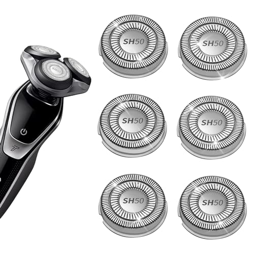TGSBHIO 6 Pack SH50 Replacement Heads Double Blades Compatible with Philips Norelco 5000 Replacement Electric Shaving Head Razor Blades - Image 1