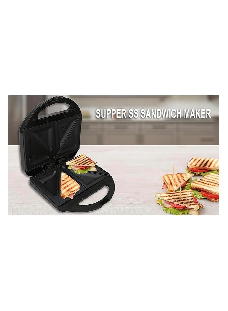 Mebashi MEBASHI Grill Sandwich Maker | JAPAN | 800 Watt, Cool Touch Handle,Toast, Waffle, Griddle, Non-Stick Coating Plates, Automatic Temperature Control, Anti-Slip Feet (ME-SW1005W2)(750W)  - Image 5