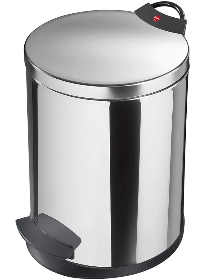 Hailo - Hailo 0513-039 Pedal Bin T2 M, 11 L, Stainless Steel, Waste Bag Clamping, Made In Germany - Image 1